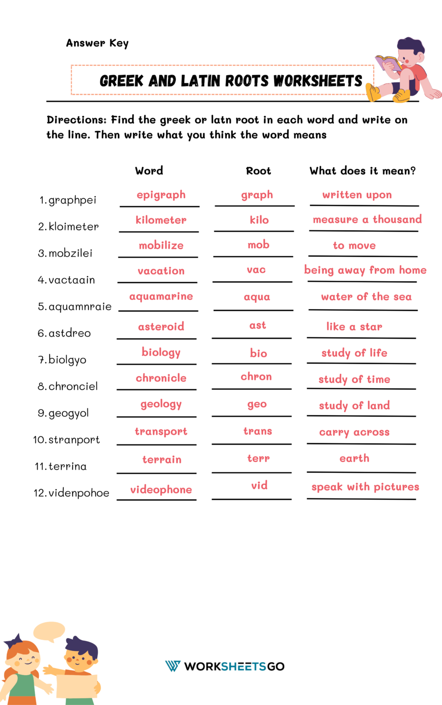 Greek And Latin Roots Worksheets WorksheetsGO