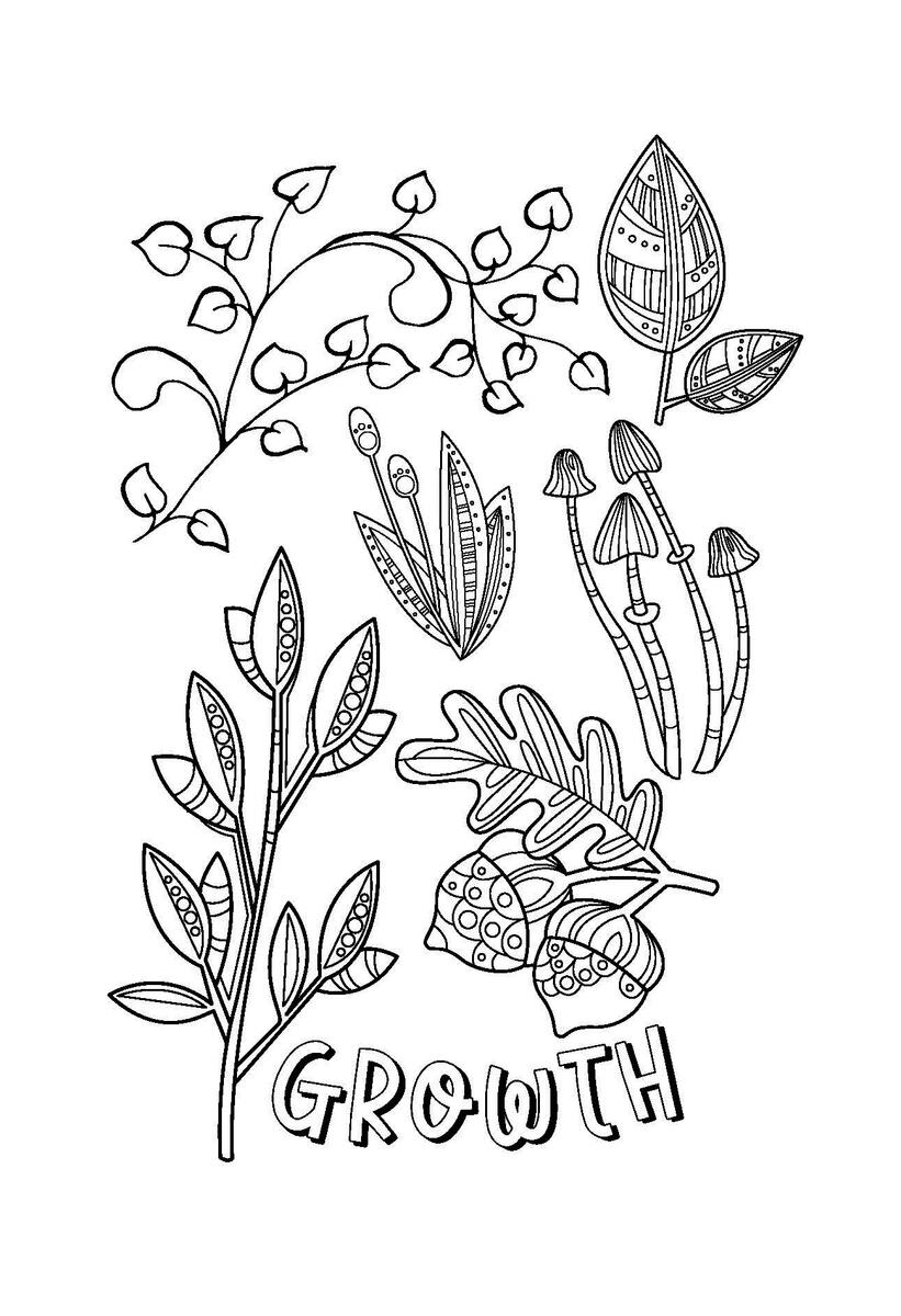 Growth Colouring Page Digital Download Faye Cox Coaching