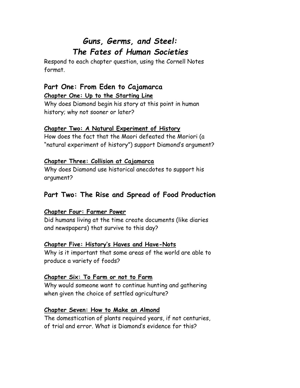 Guns Germs And Steel Study Guide