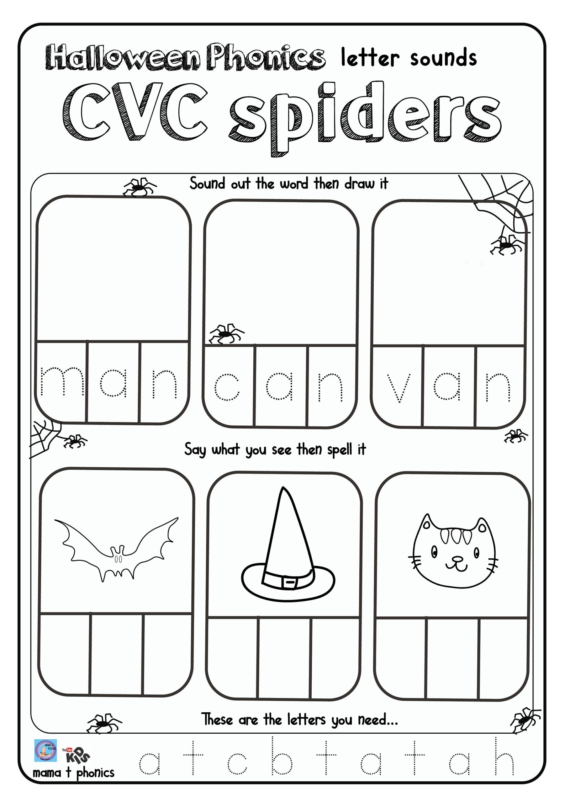 Halloween Phonics Fun Letter Sounds CVC Words Tricky Words Sight Words Etsy