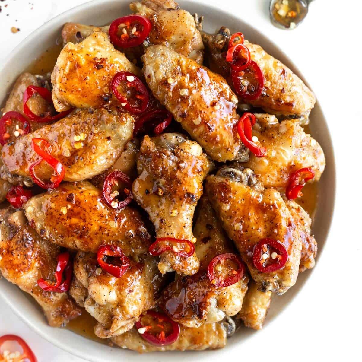 Hot Honey Chicken Wings Easy Baked Recipe Doublethespoonfuls Hot Honey Chicken Wings Easy Baked Recipe Doublethespoonfuls