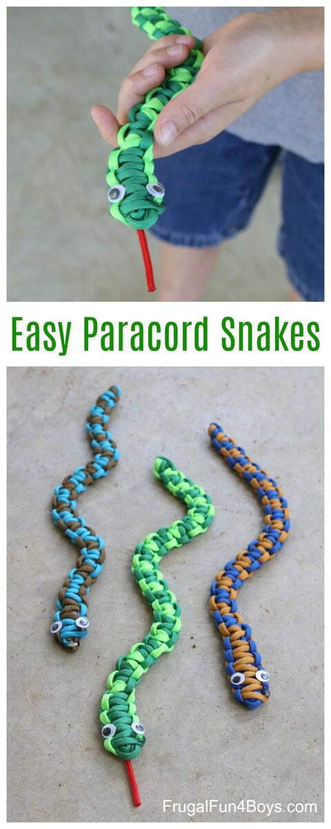How To Make Easy Paracord Snakes Frugal Fun For Boys And Girls