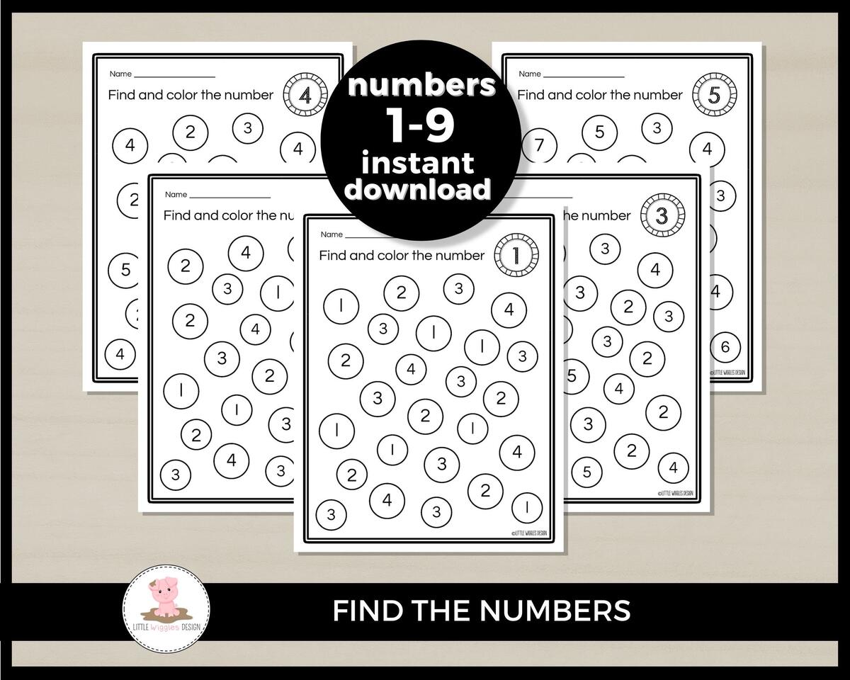 I Spy Number Worksheets By Little Wiggles Design Etsy