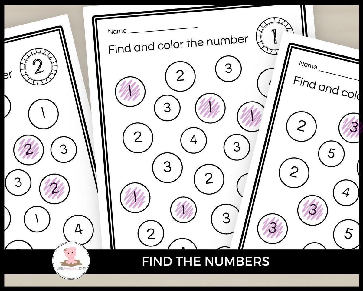 I Spy Number Worksheets By Little Wiggles Design Etsy