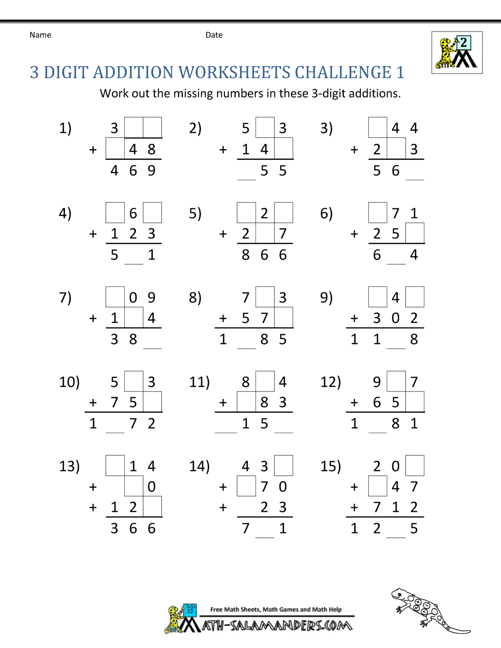 K613786 3 Digit Addition Worksheets K613786 3 Digit Addition Worksheets