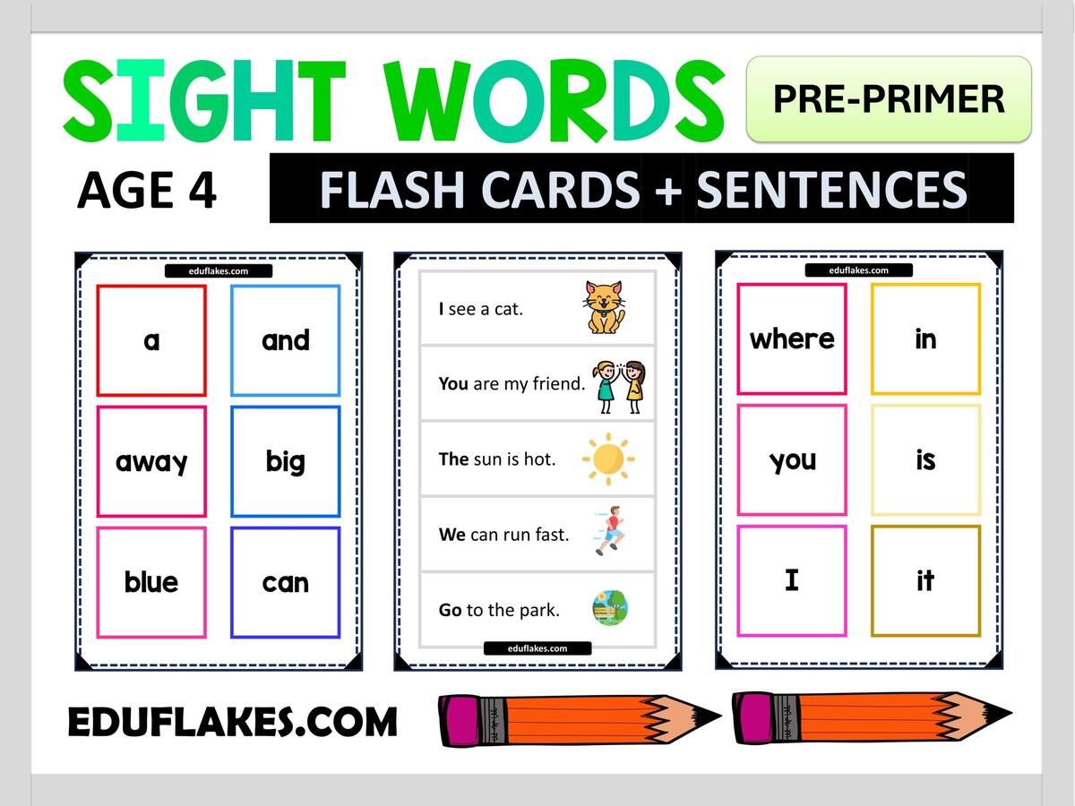 Kindergarten Sight Words Age 4 Eduflakes 24 Printable Trace The Words Worksheet Alphabetical A Z Capital And Lowercase Words Ages 3 7 KG1 To Grade 2 Etsy
