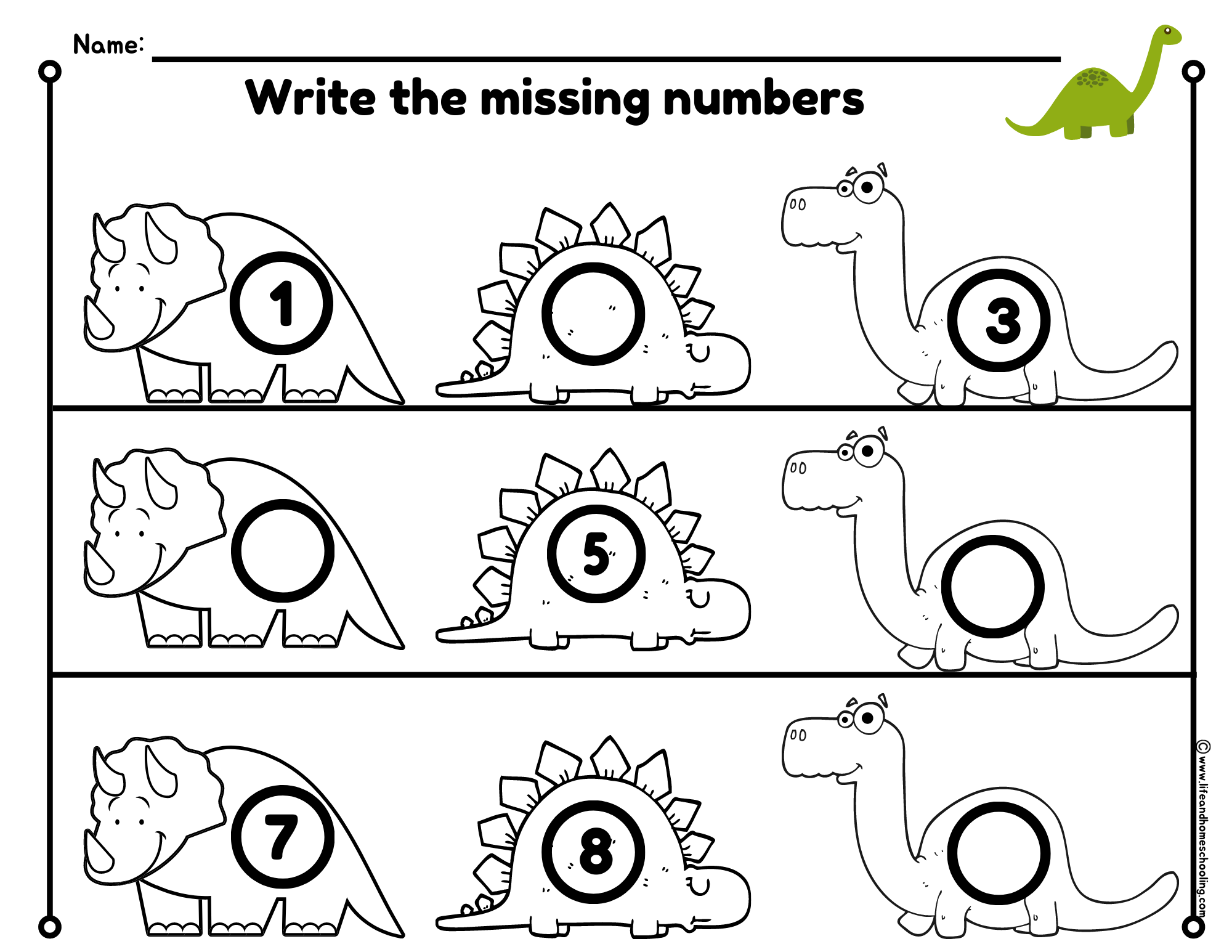 Kindergarten Write The Missing Numbers 1 9 Made By Teachers