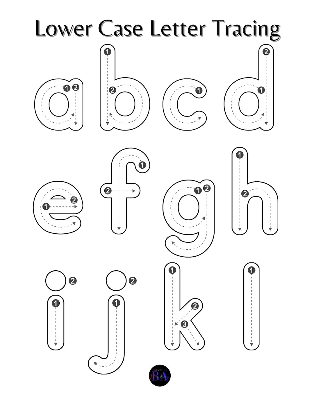 Large Lower Case Tracing Etsy Free Customizable Alphabet Flashcard Templates Canva
