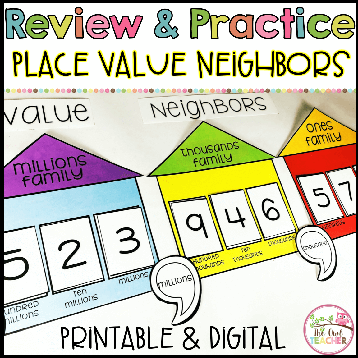 Large Number And Decimal Place Value Neighbors Activity Or Chart The Owl Teacher Large Number And Decimal Place Value Neighbors Activity Or Chart The Owl Teacher