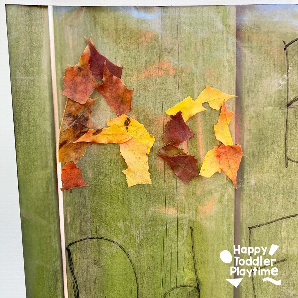 Leaf Letter Tracing Sticky Wall Fun Learning With A Fall Twist Happy Toddler Playtime