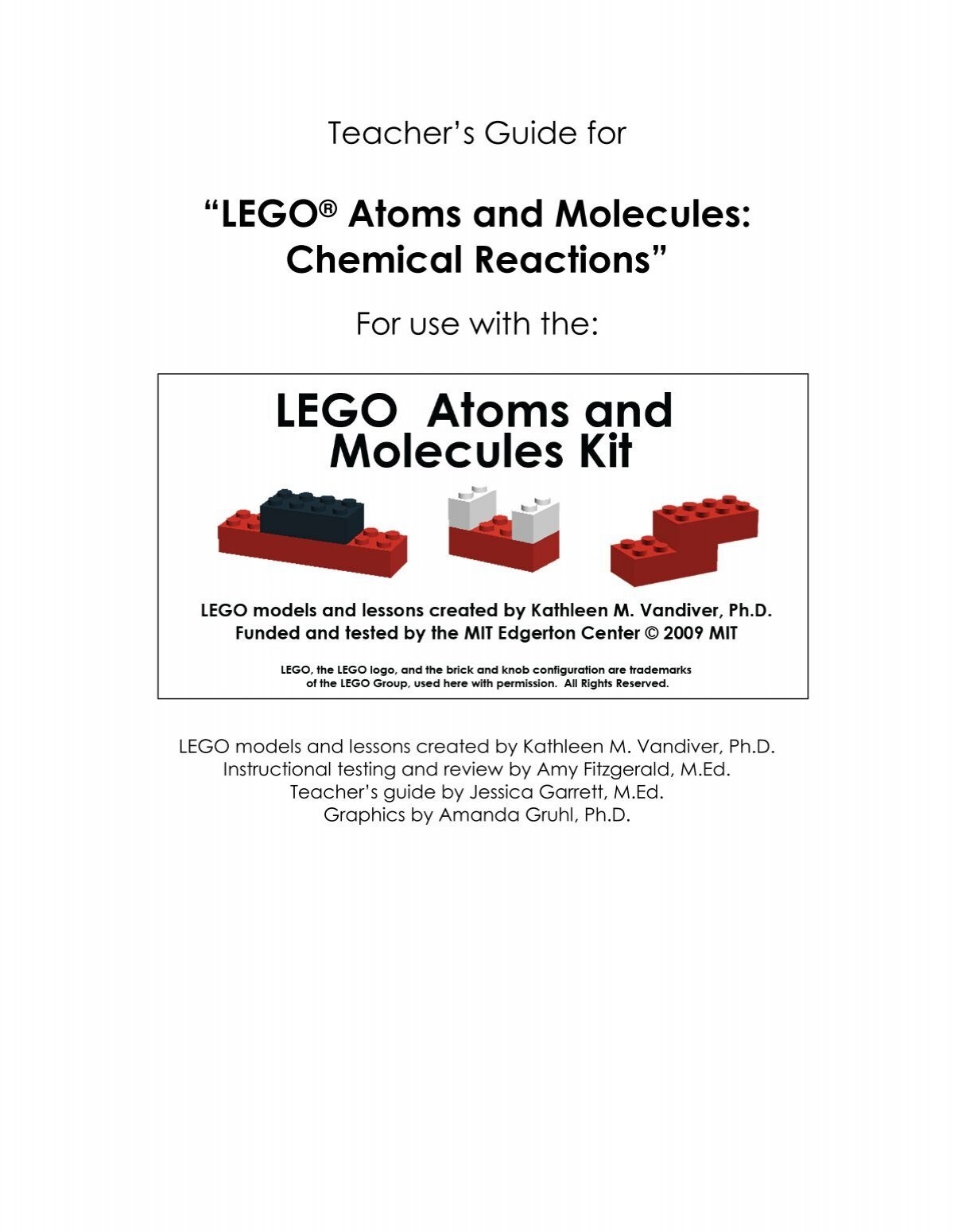 LEGO Atoms And Molecules Mind And Hand Alliance MIT