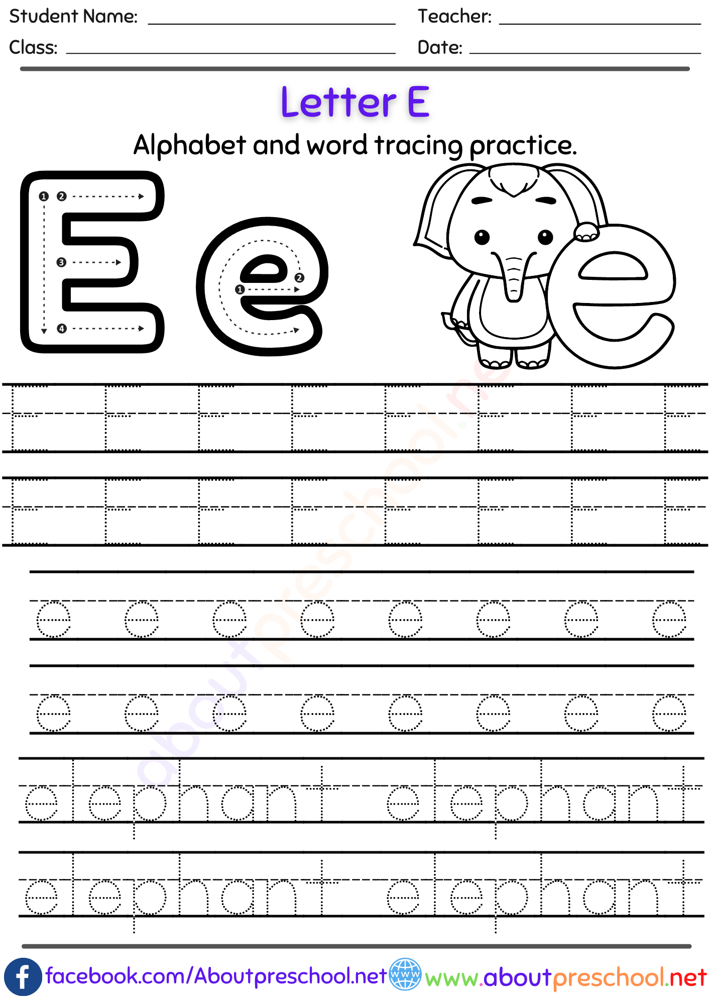 Letter E Archives About Preschool Worksheets Library