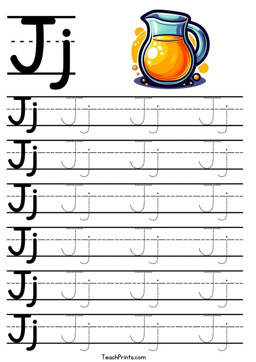 Letter J Tracing Worksheet Free Printables Teach Prints Letter J Tracing Worksheet Free Printables Teach Prints