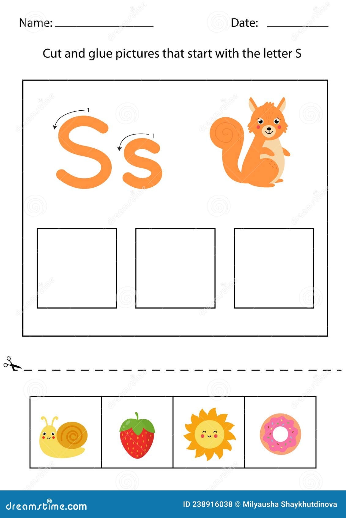Letter Recognition For Kids Cut And Glue Letter S Stock Vector Illustration Of Sound Donut 238916038 Letter Recognition For Kids Cut And Glue Letter S Stock Vector Illustration Of Sound Donut 238916038