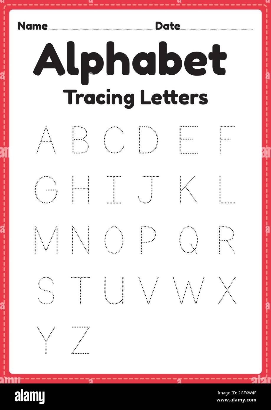 Letter Tracing Alphabet Worksheet Hi Res Stock Photography And Images Alamy 26 Alphabet Beginning Sounds Letter Tracing Worksheets