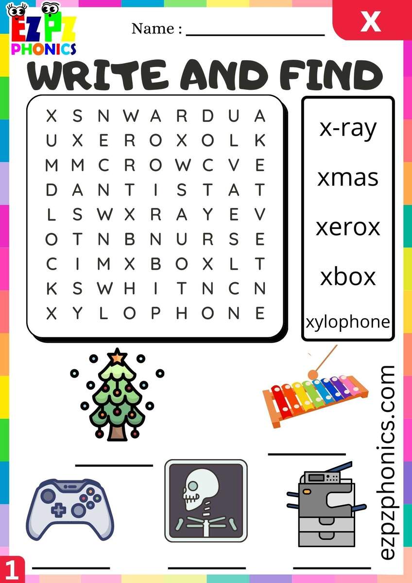 Letter X Coloring Worksheet Free Printable Digital PDF