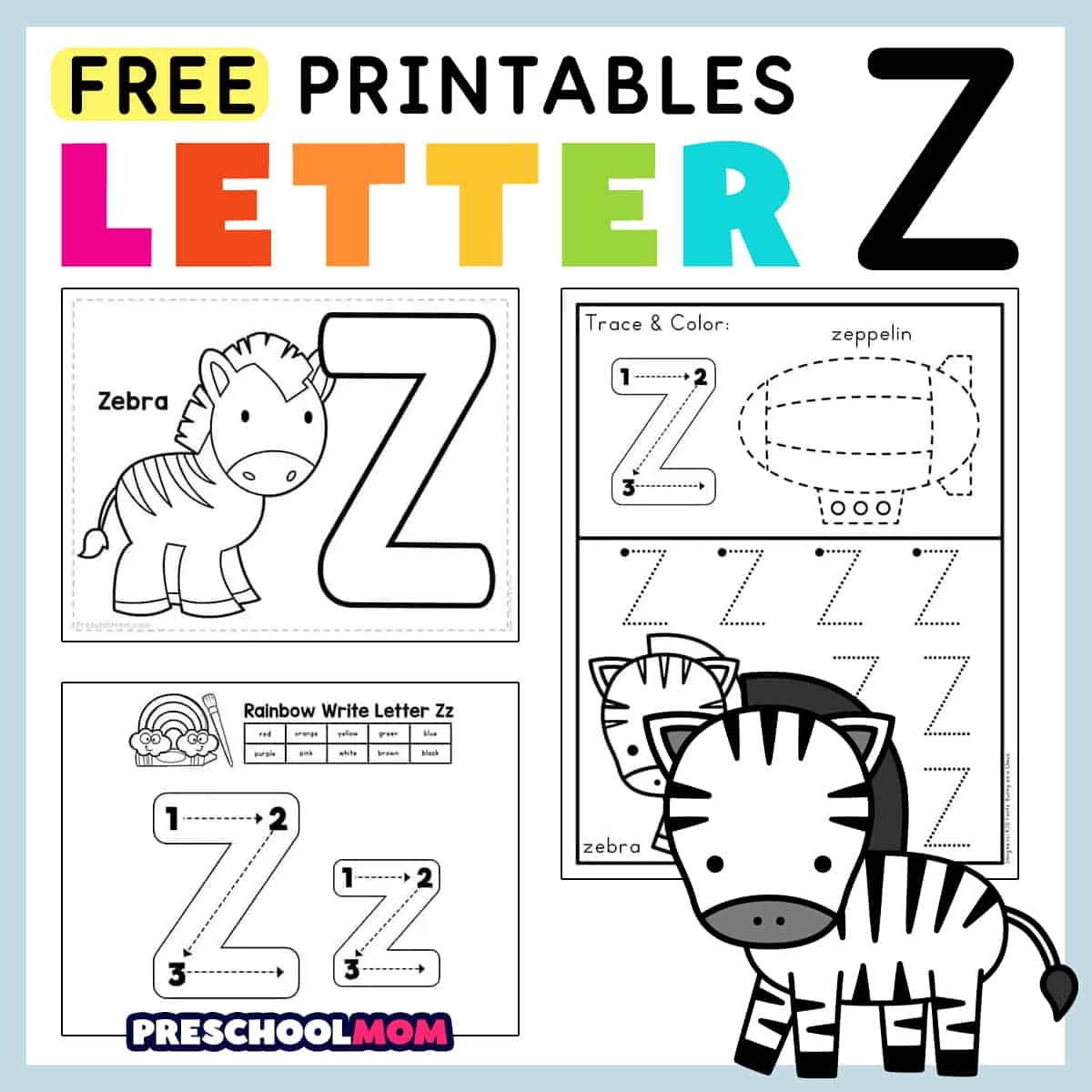 Letter Z Preschool Printables Preschool Mom Letter Z Tracing Worksheets For Preschool