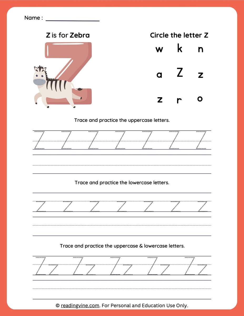 Letter Z Tracing Worksheets For Preschool Letter Z Tracing Worksheets For Preschool