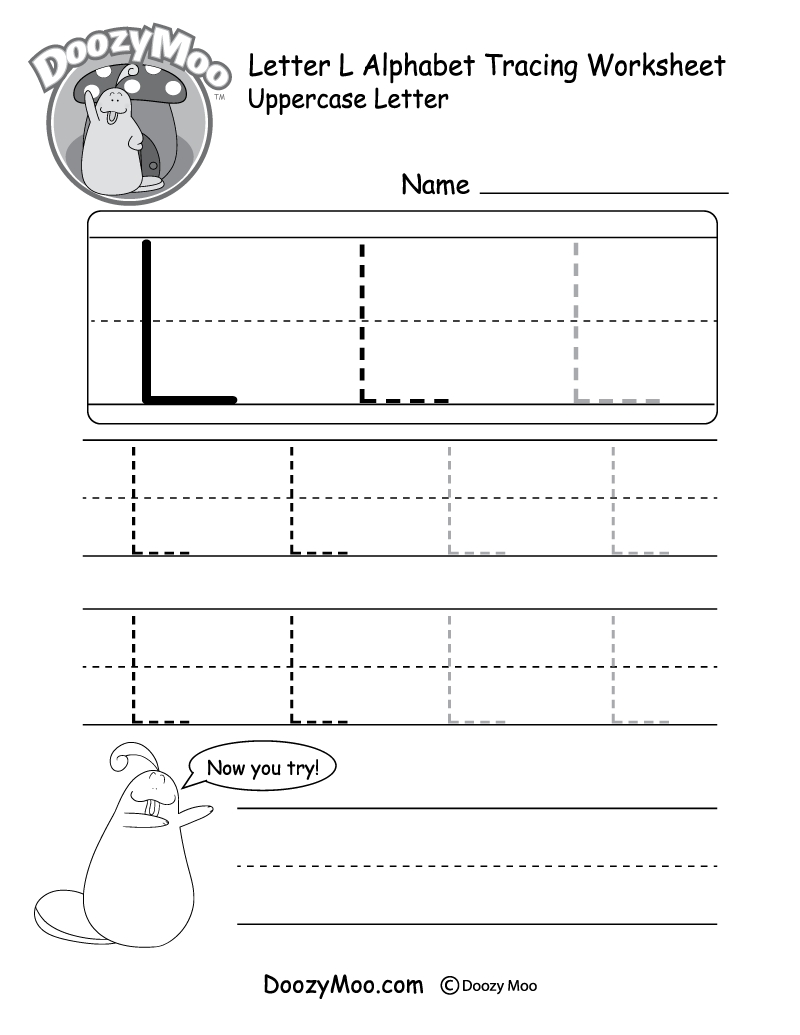 Lowercase Letter L Tracing Worksheet Doozy Moo Tracing Alphabet Letters Printable Handwriting Worksheets Free Printables Lettering SVG Files Tools Apps