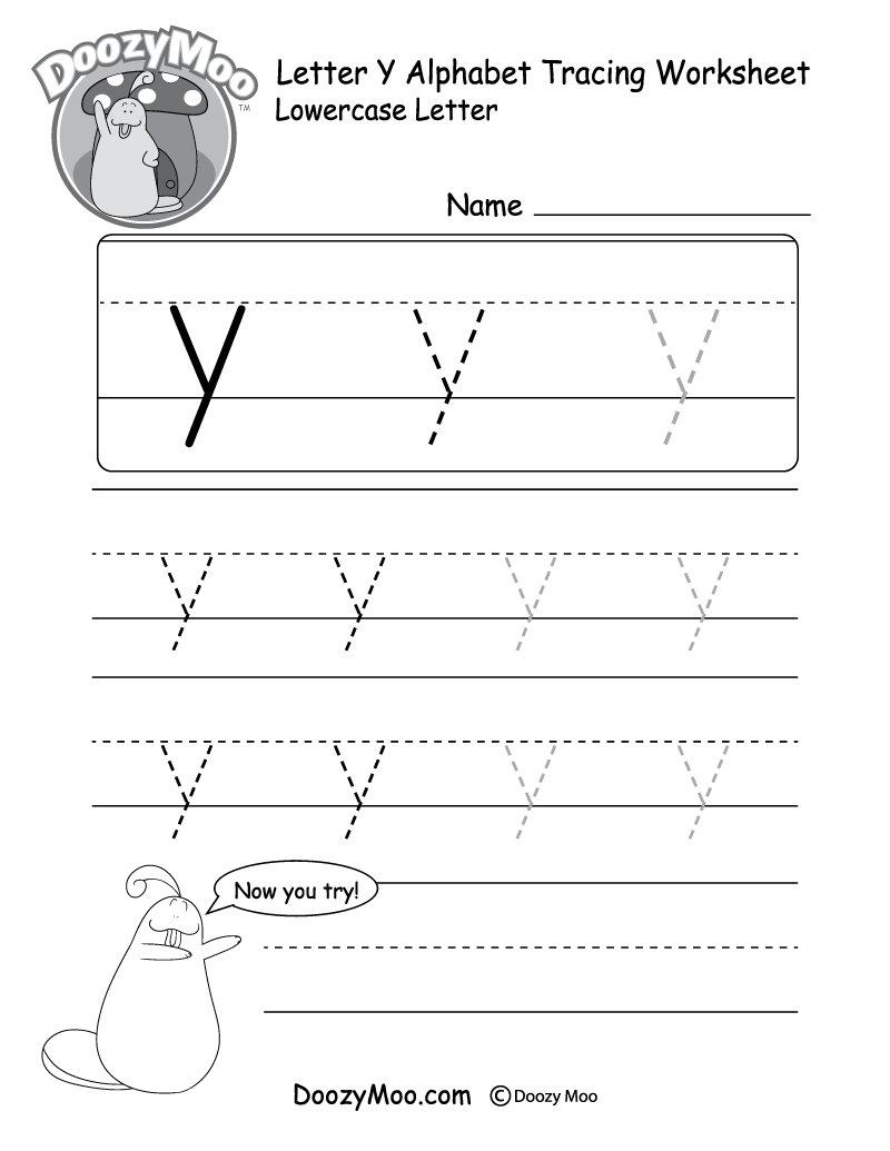 Lowercase Letter Tracing Worksheets Free Printables Doozy Moo Letter Y Alphabet Tracing And Coloring Free Printable PDF Ezpzphonics