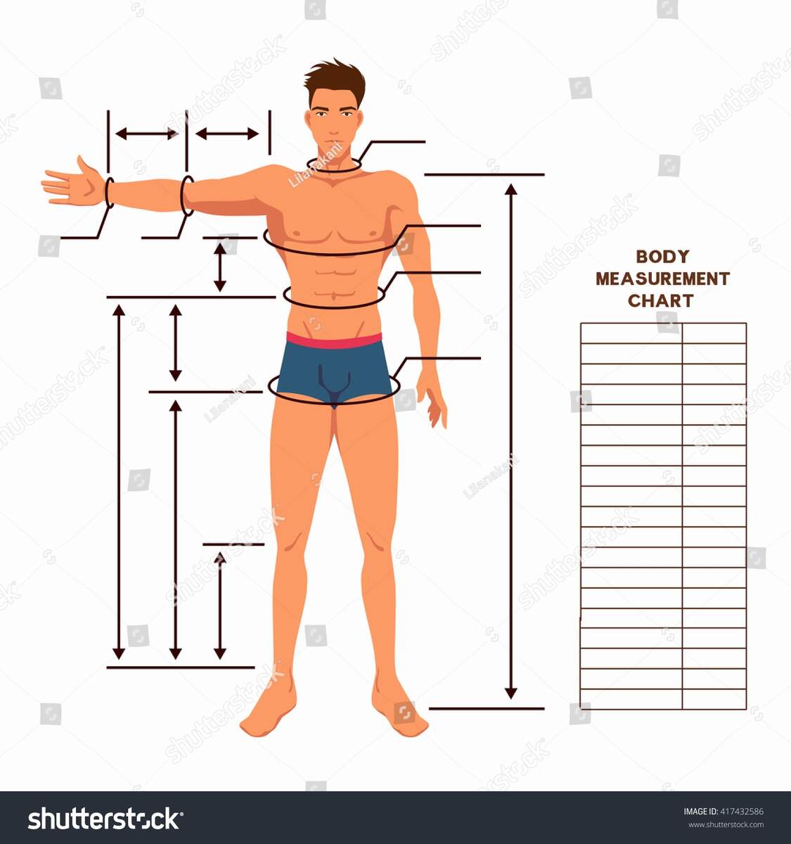 Male Body Measurement Chart Scheme Measurement Stock Vector Royalty Free 417432586 Shutterstock