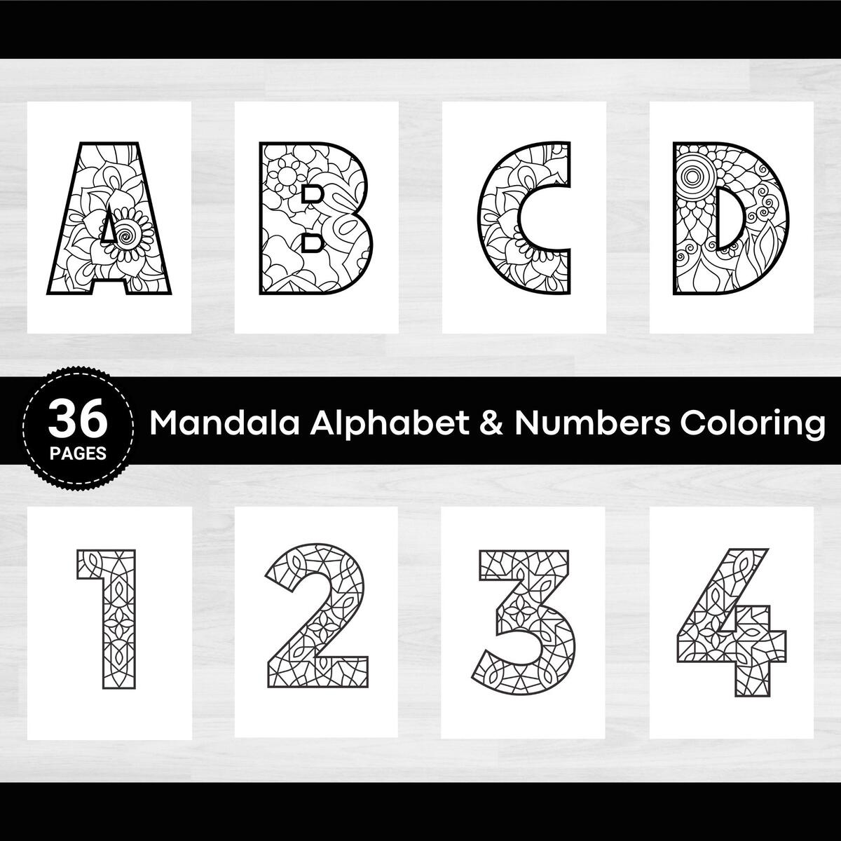 Mandala Alphabet Numbers Coloring Pages Digital Download Etsy Mandala Alphabet Numbers Coloring Pages Digital Download Etsy