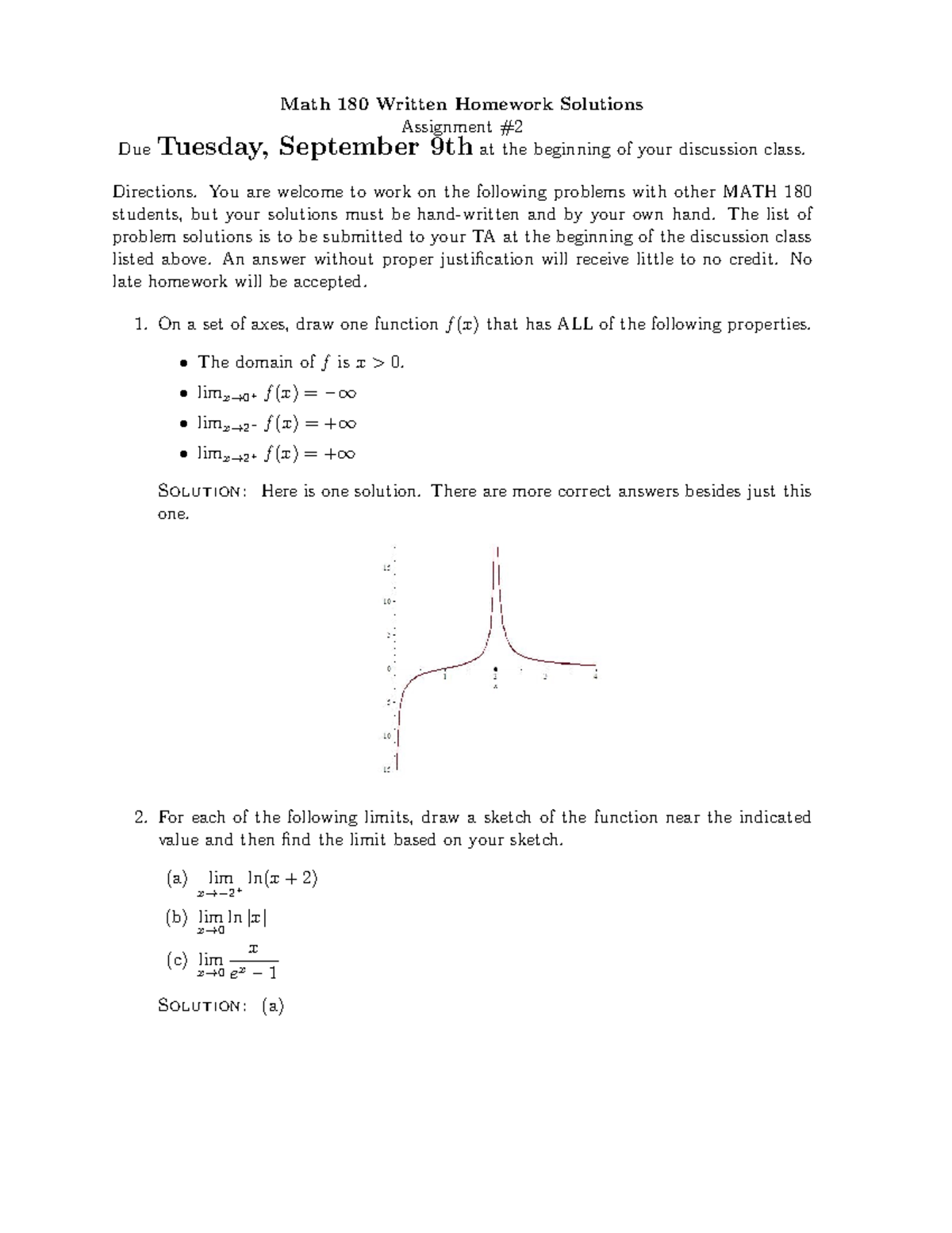 Math 180 Written Homework Solutions Assignment 2 Due Sept 9 Studocu Math 180 Written Homework Solutions Assignment 2 Due Sept 9 Studocu