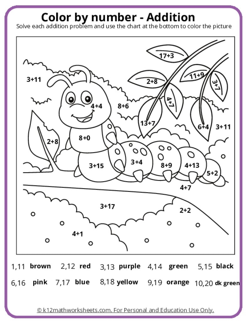 Fall Color By Number Addition And Subtraction My WordPress