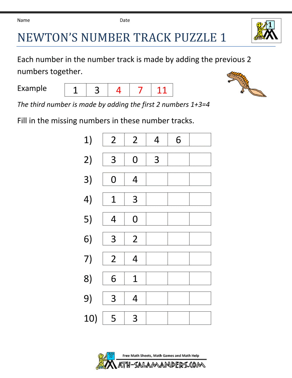 Math Puzzles For 1st Grade