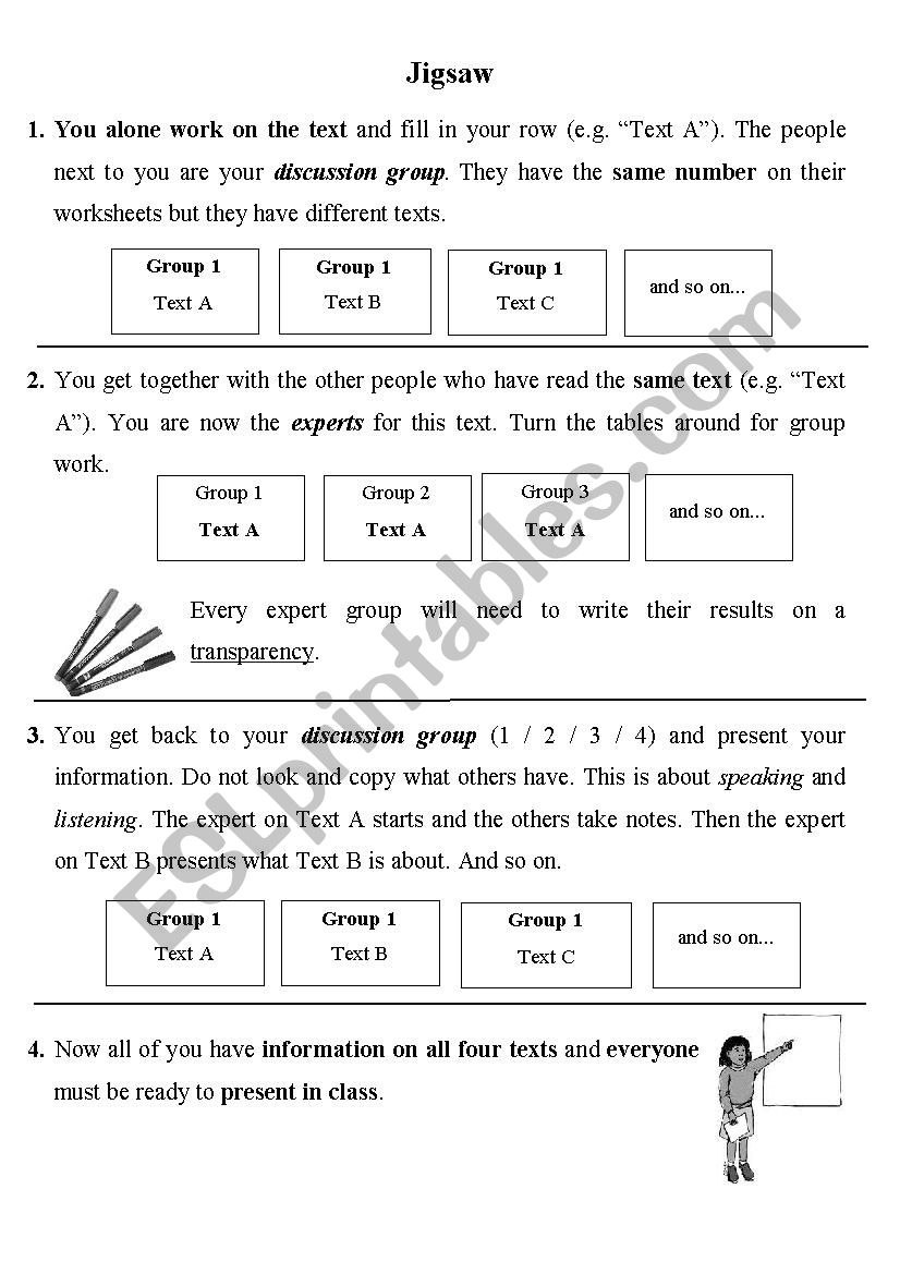 Method Jigsaw ESL Worksheet By Stube