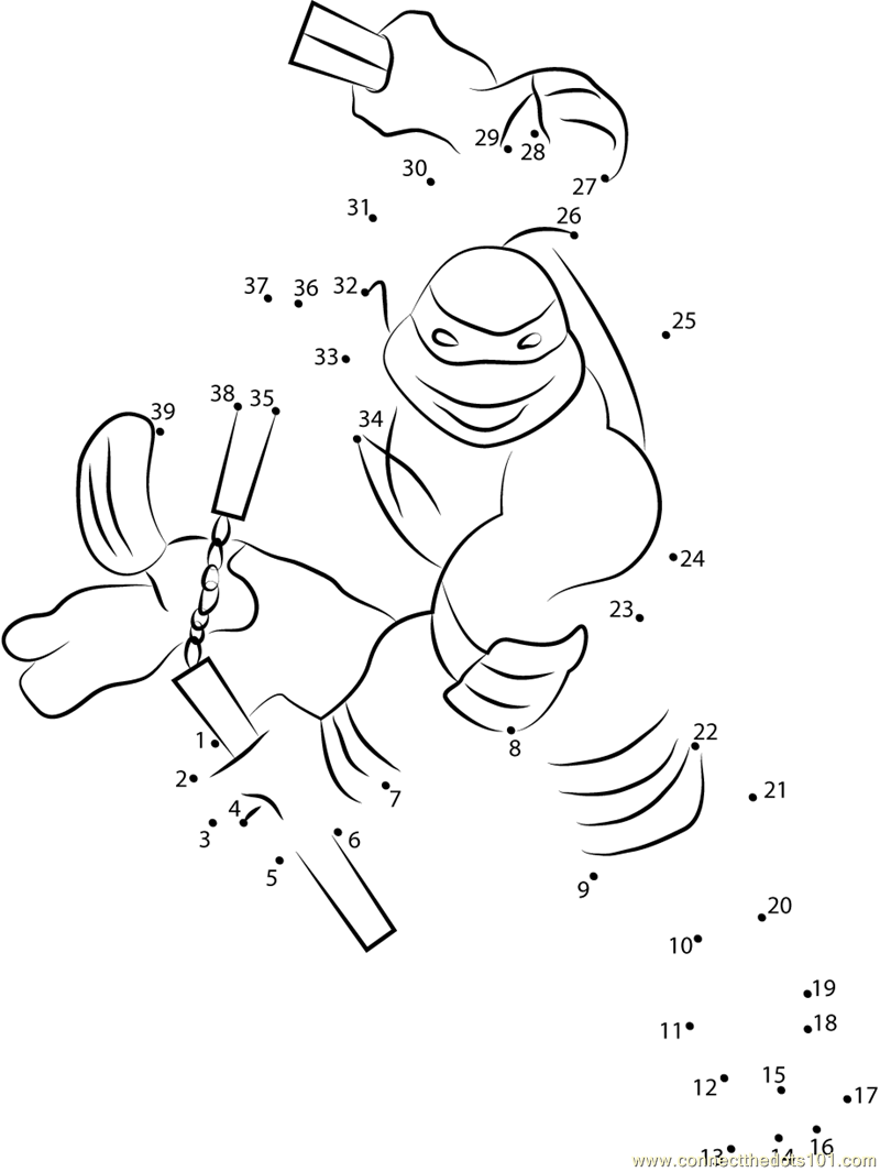 1543309040 Turtle Dot To Dot Free Ninja Turtle Dot To Dot Coloring Page