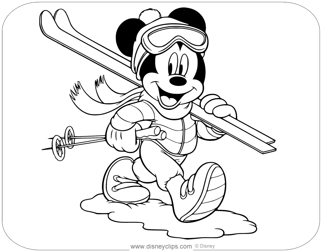 Mickey Mouse Winter Coloring Pages Disneyclips Mickey Mouse Christmas Coloring Pages Best Coloring Pages For Kids