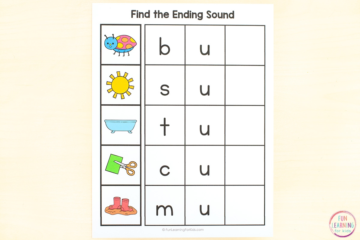 Missing Final Sound CVC Word Mats Free Printable Missing Final Sound CVC Word Mats Free Printable