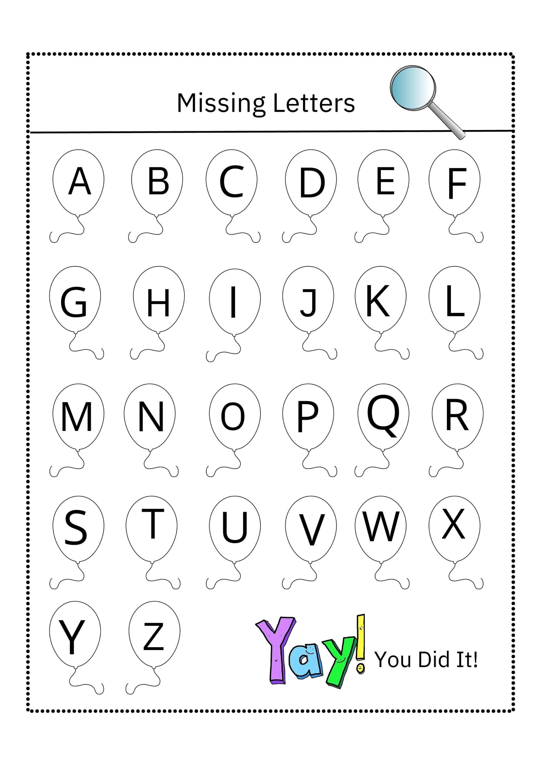 Alphabet Missing Letter Free Worksheet For Kids SKOOLGO