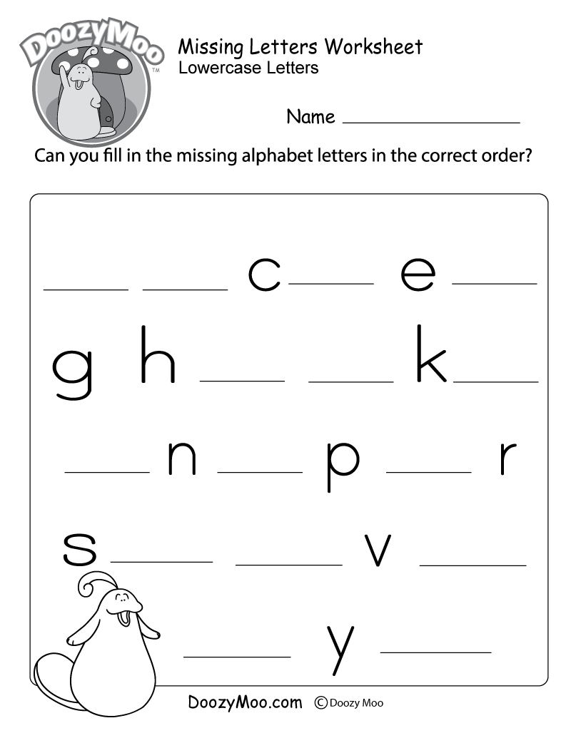 Missing Letter Worksheets Free Printables Doozy Moo Missing Letters Worksheets Made By Teachers
