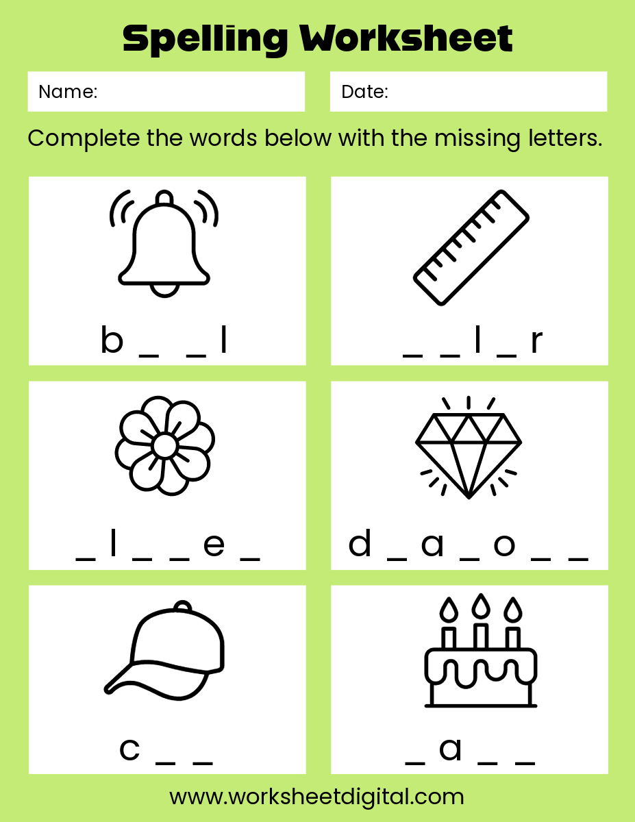 Missing Letters ESL English