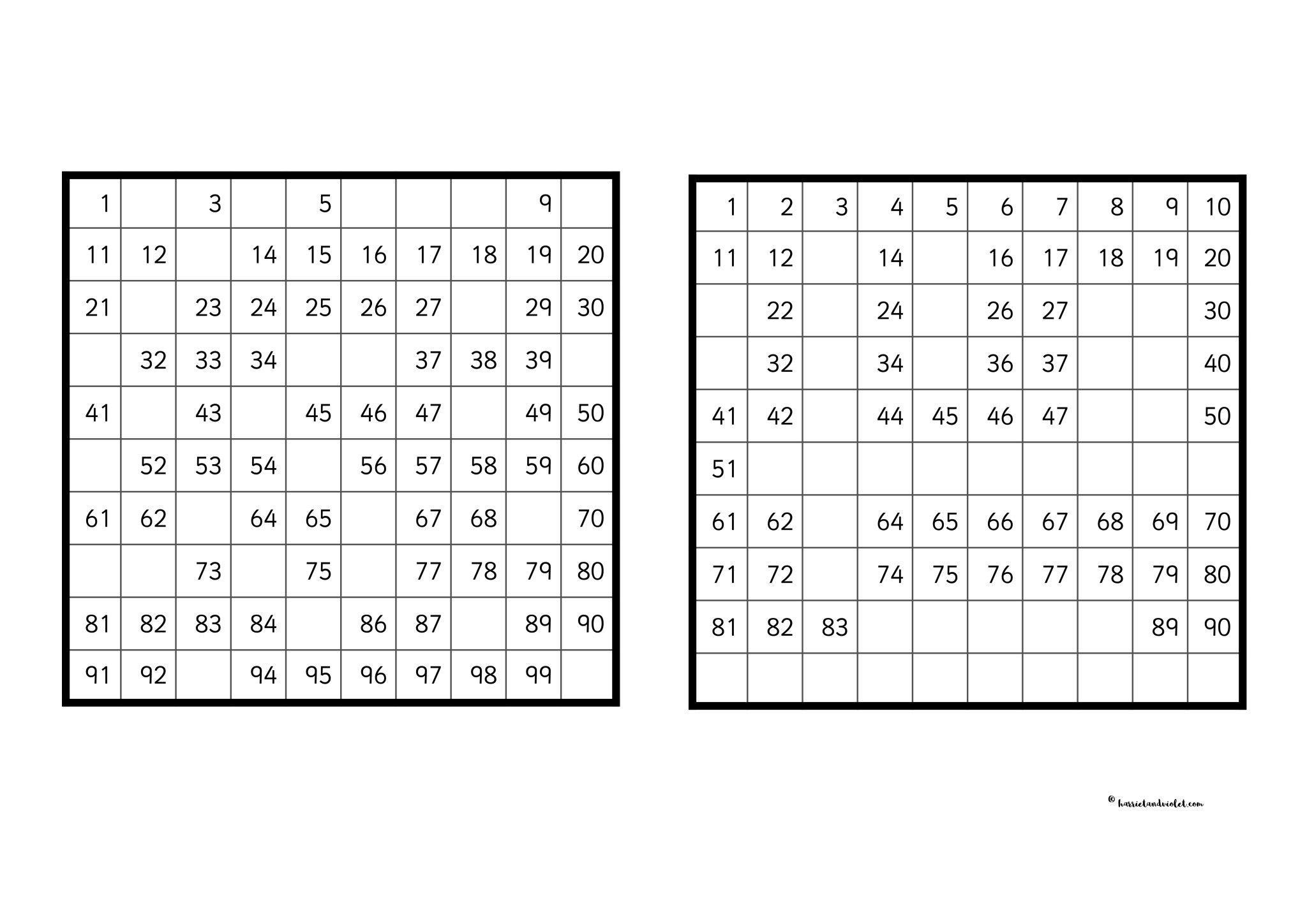 Missing Number Activity Hundred Square Differentiated Printable Teaching Resources Print Play Learn