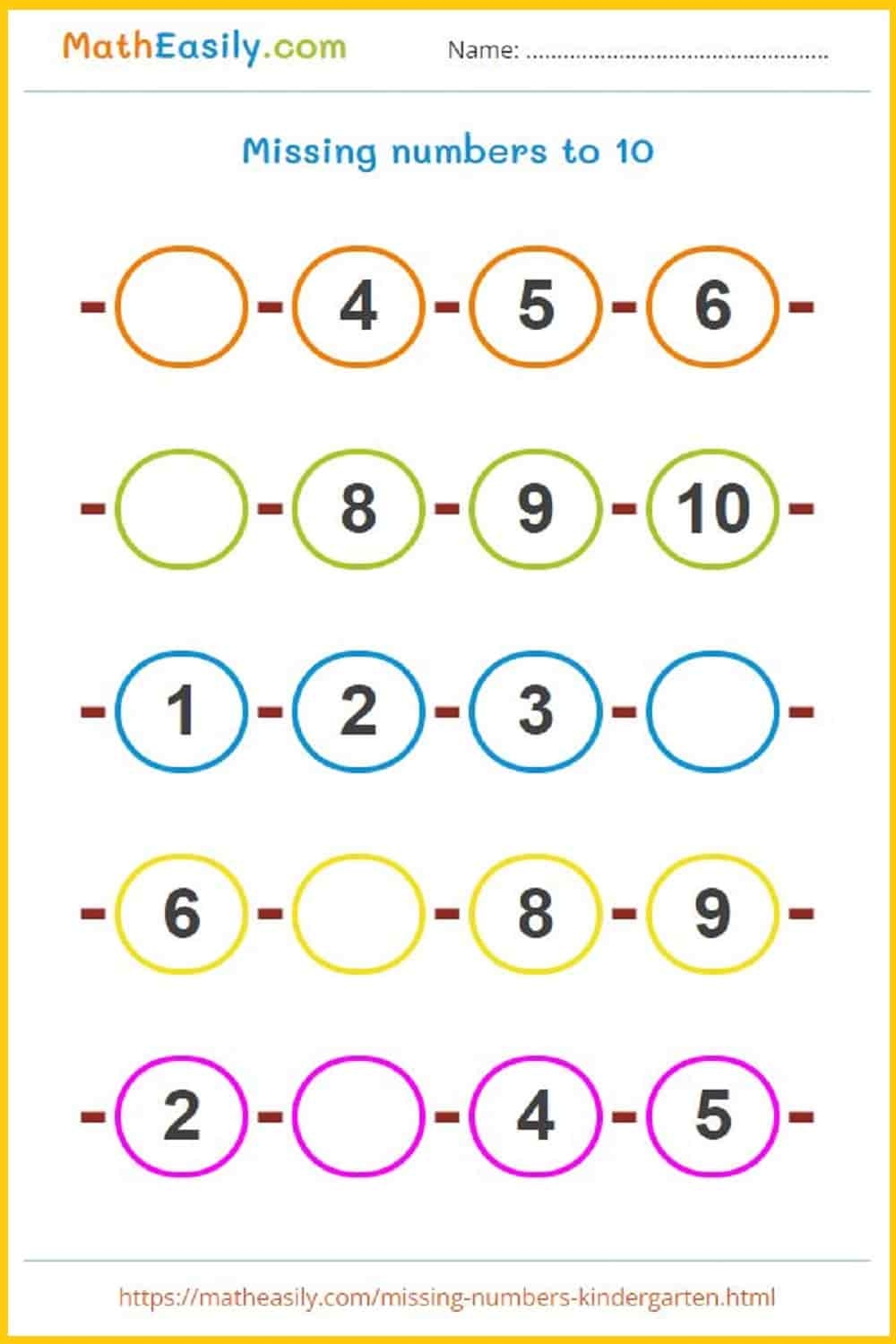 Missing Number Games For Kindergarten Worksheets Missing Numbers Worksheets Fill In The Missing Numbers Free Printables Lettering SVG Files Tools Apps