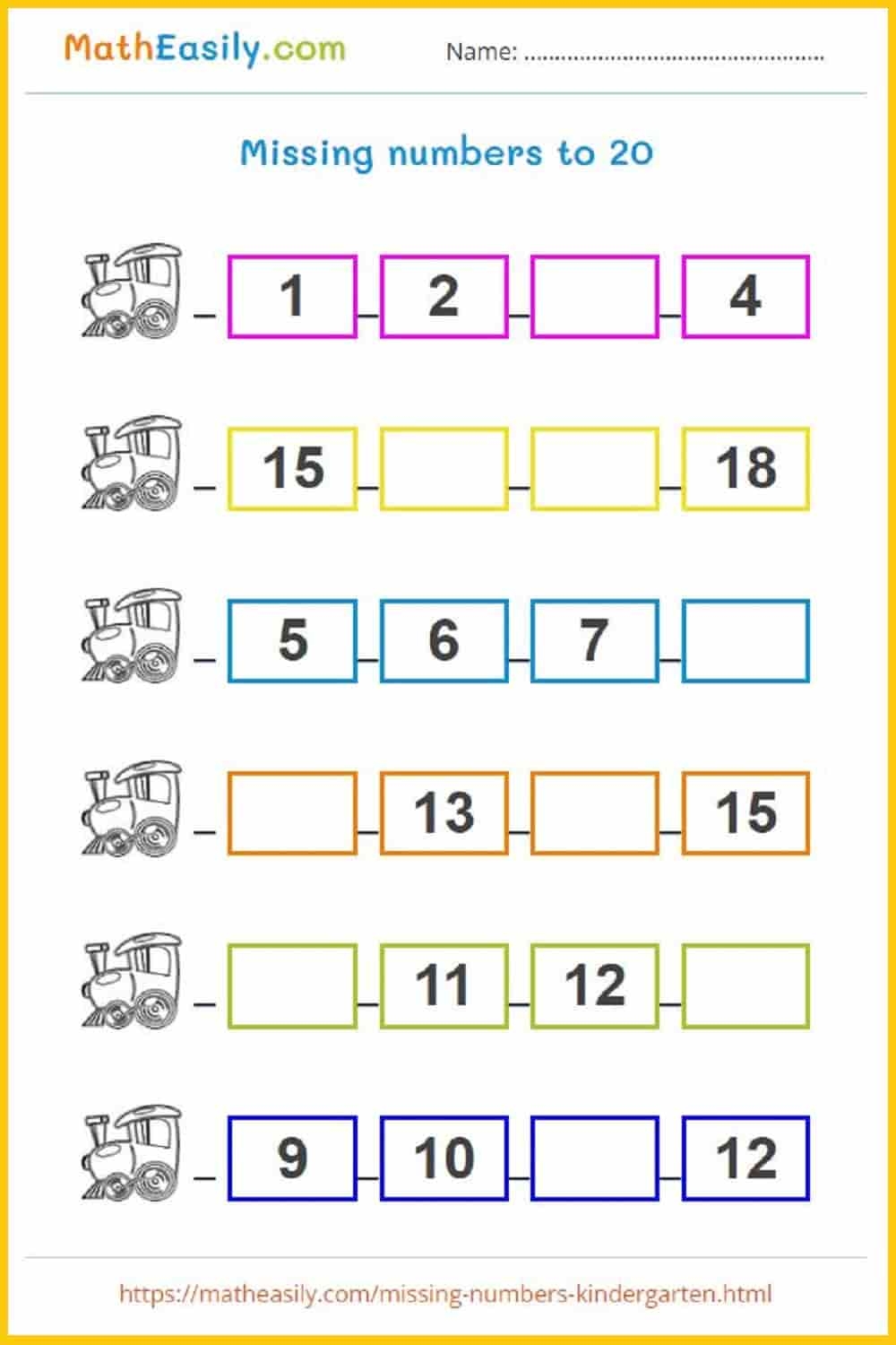 Missing Number Games For Kindergarten Worksheets Missing Number Games For Kindergarten Worksheets