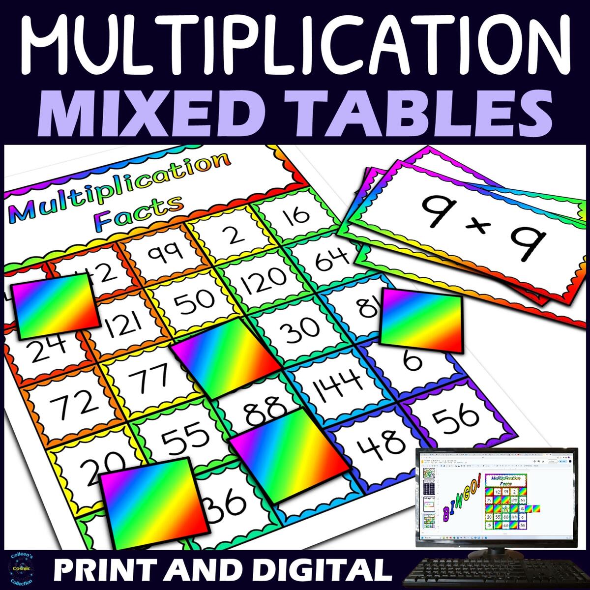 Mixed Times Table Activity Multiplication Facts Bingo Game Made By Teachers
