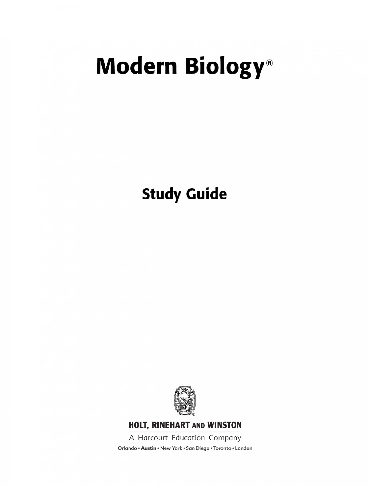 Modern Biology Study Guides