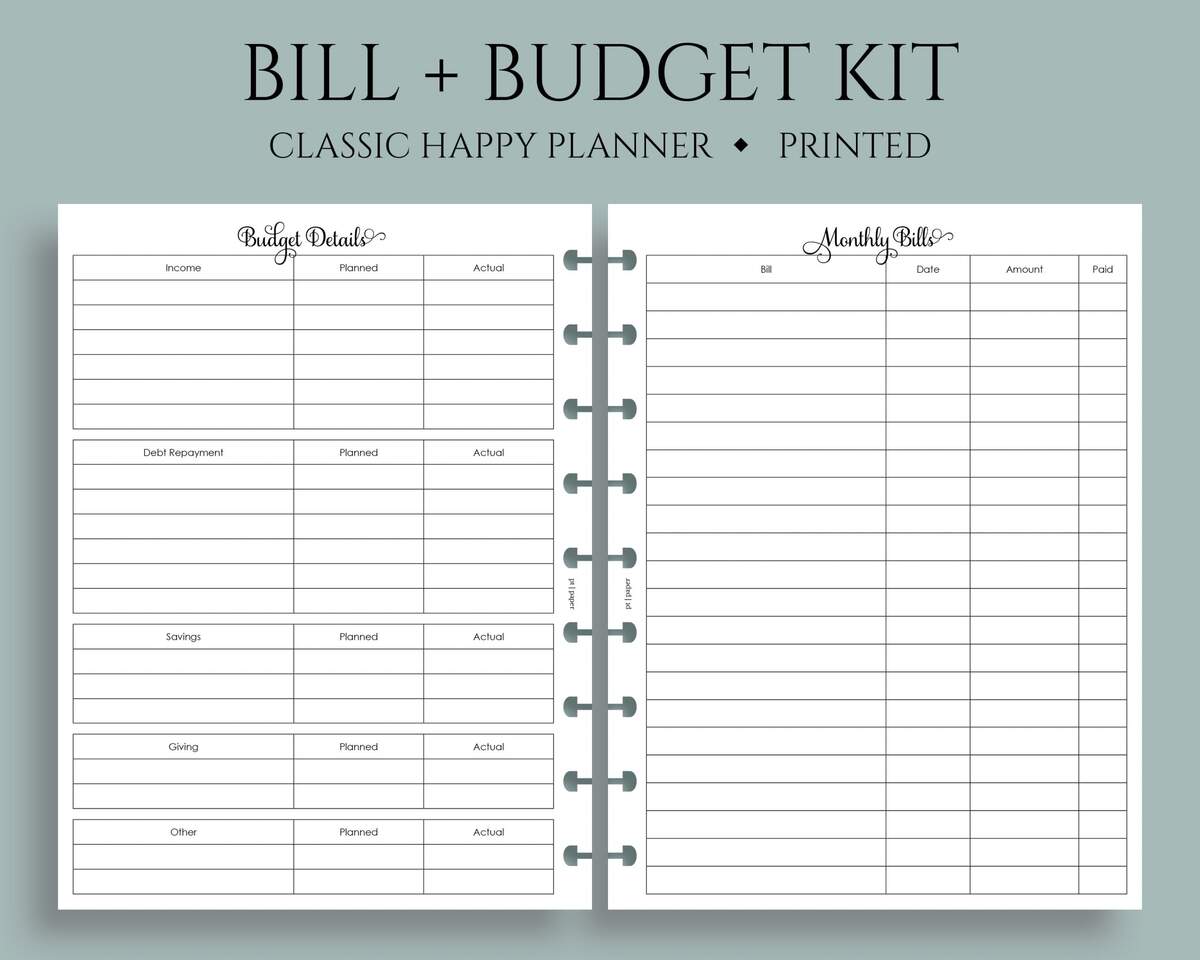 Monthly Bills Budget Kit PT Paper Monthly Bills Budget Kit PT Paper