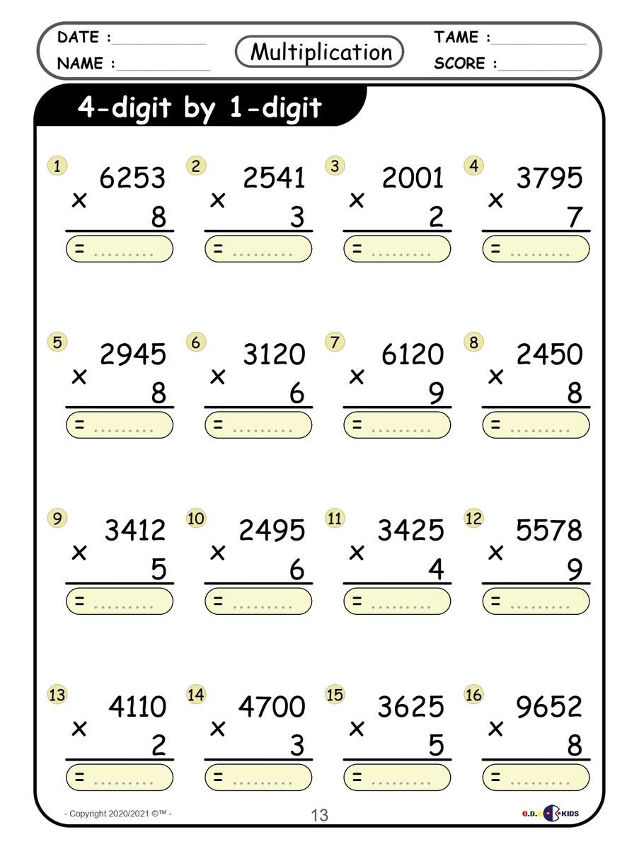Multi Digit Multiplication Mastery Worksheets From 2 Digit To 4 Digit Operation Made By Teachers Multi Digit Multiplication Mastery Worksheets From 2 Digit To 4 Digit Operation Made By Teachers