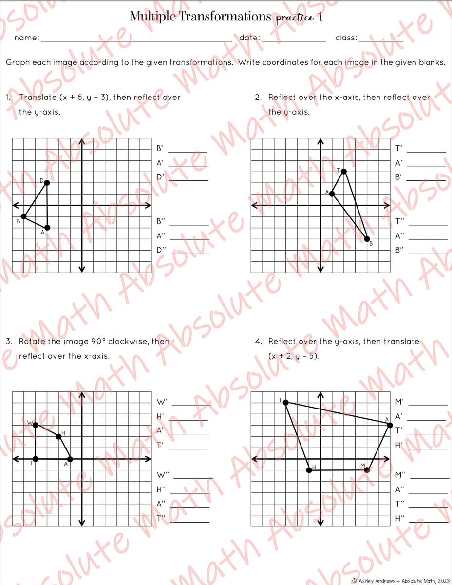 Multiple Transformations Practice 1 Classful