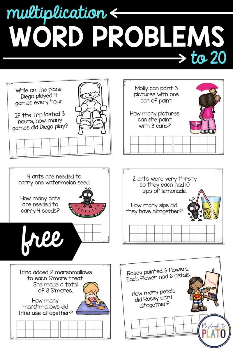 Multiplication Word Problems To 20 Playdough To Plato Worksheets Library