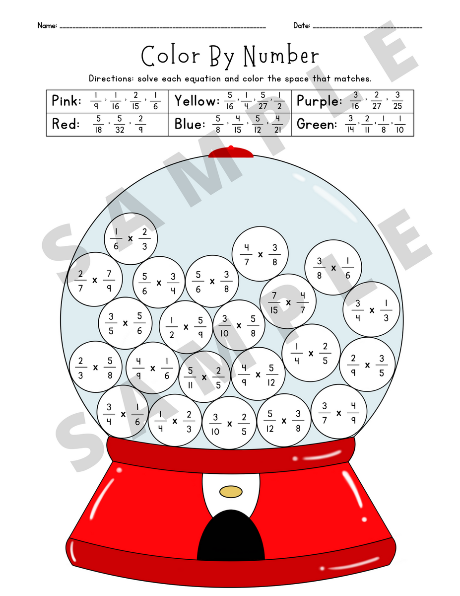 Multiplying Fractions With Reducing Color By Number Activity Worksheet K 5 Teachers And Students In The Math Classroom Classful