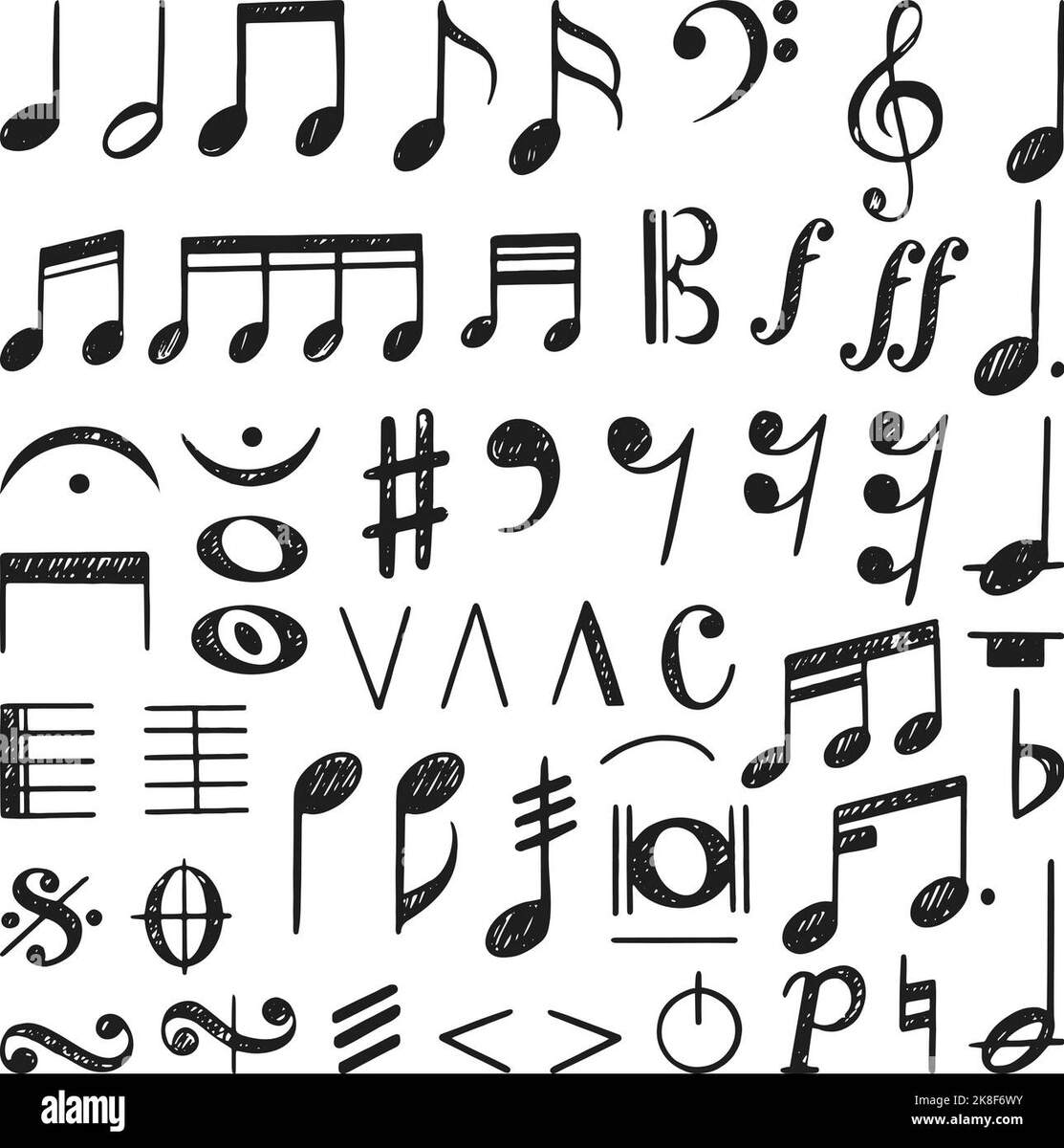 Music Sheet Drawing Black And White Stock Photos Images Alamy
