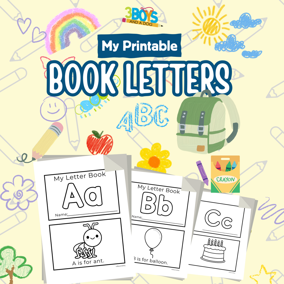 My Printable Book Letters 3 Boys And A Dog Shop My Printable Book Letters 3 Boys And A Dog Shop
