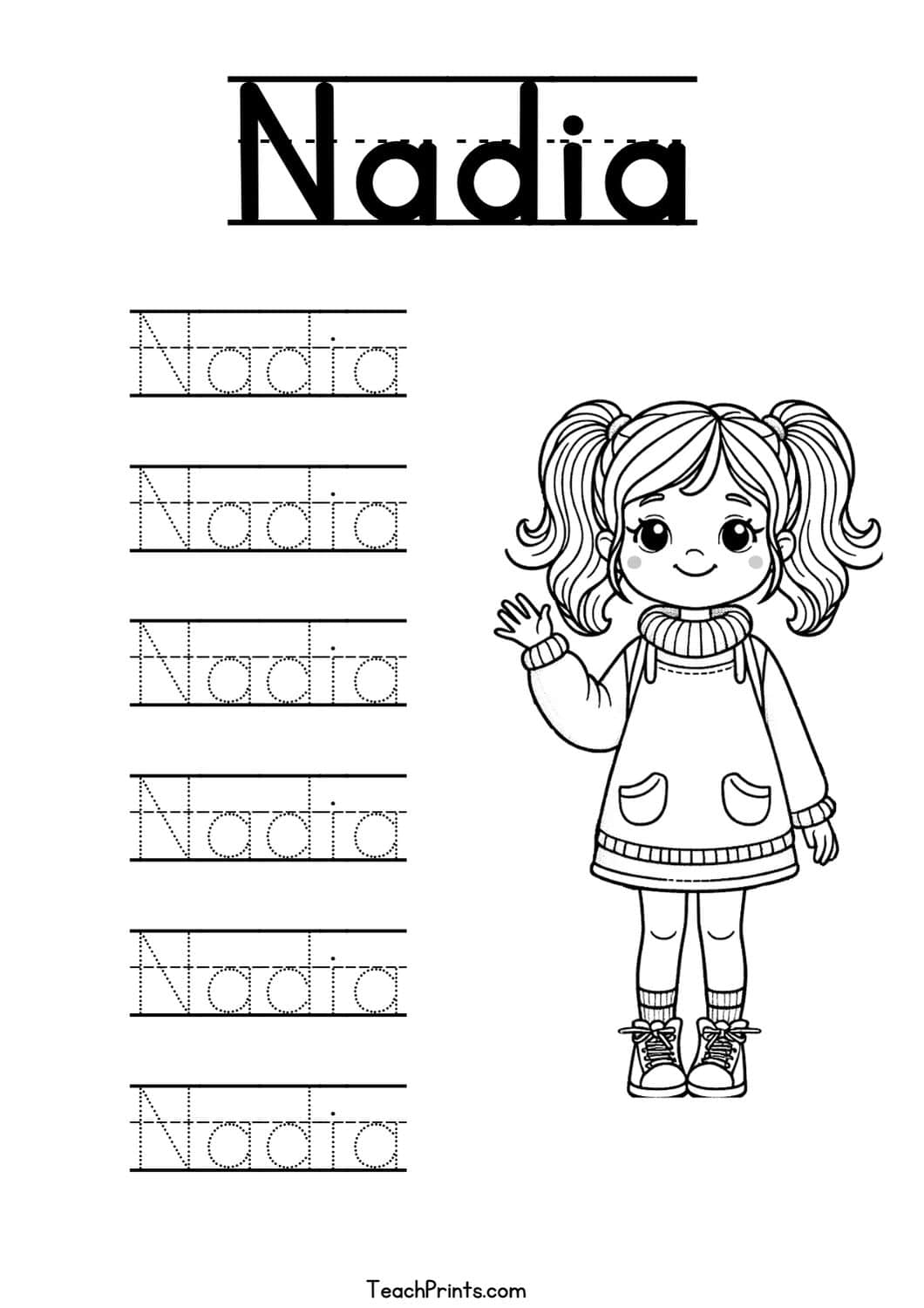 N Name Tracing Worksheets 26 Names Free Printable Teach Prints