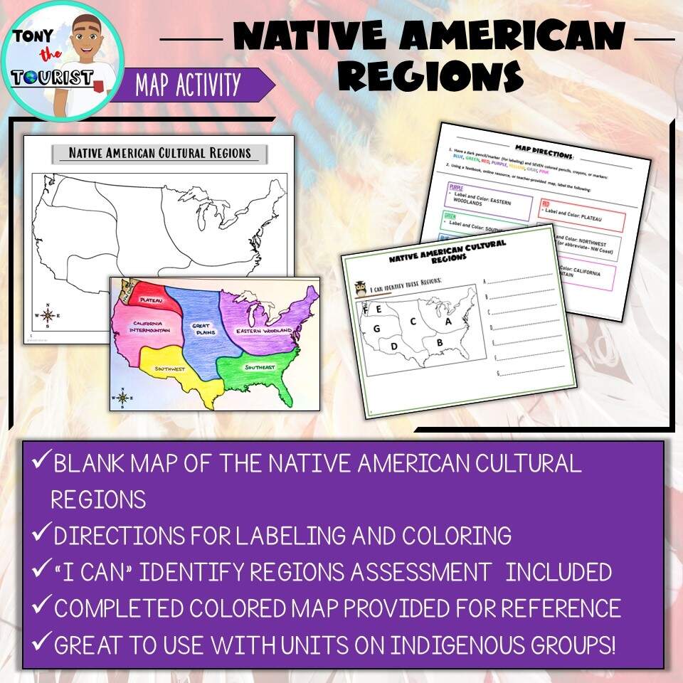 Native American Cultural Regions Map Activity Label Color Indigenous Regions Made By Teachers Native American Cultural Regions Map Activity Label Color Indigenous Regions Made By Teachers